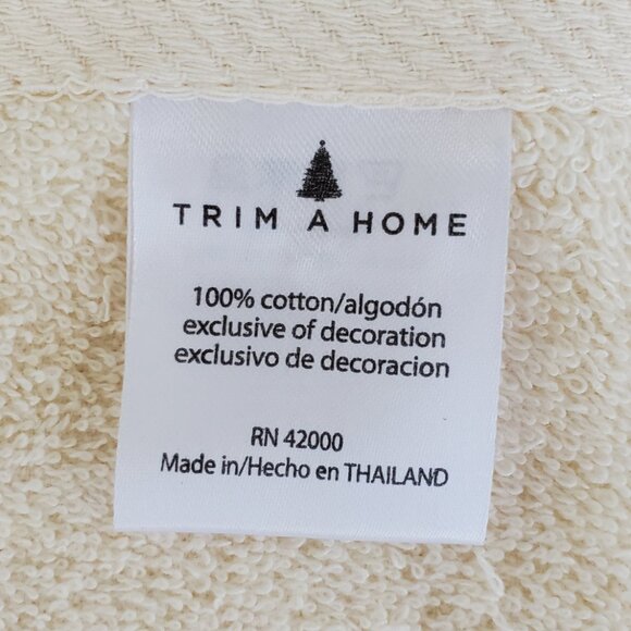 Christmas Holiday 4 Fingertip Guest Towels Applique Poinsettia Star White Cream - Picture 11 of 11